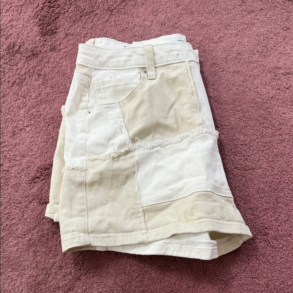 Forever 21 Premium Cream Denim Skirt